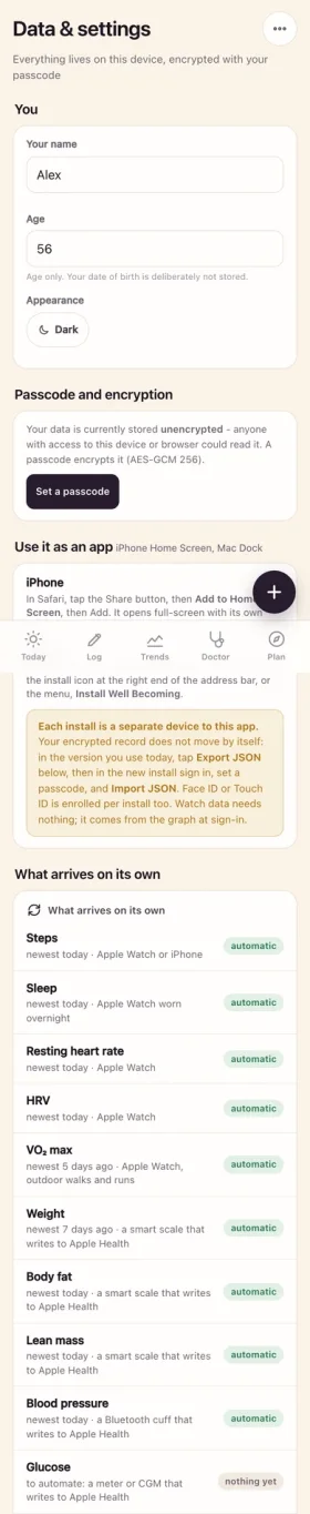 Well Becoming privacy and data settings on a phone using synthetic data