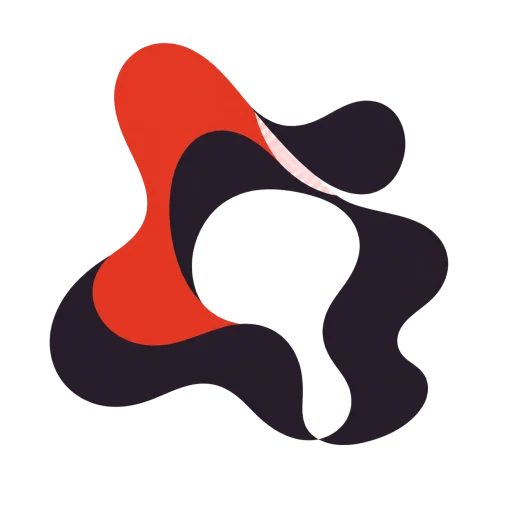The Well Becoming biomorphic mark, an interwoven abstract body in motion